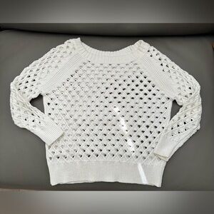 American Eagle Outfitters white Open-Knit Sweater